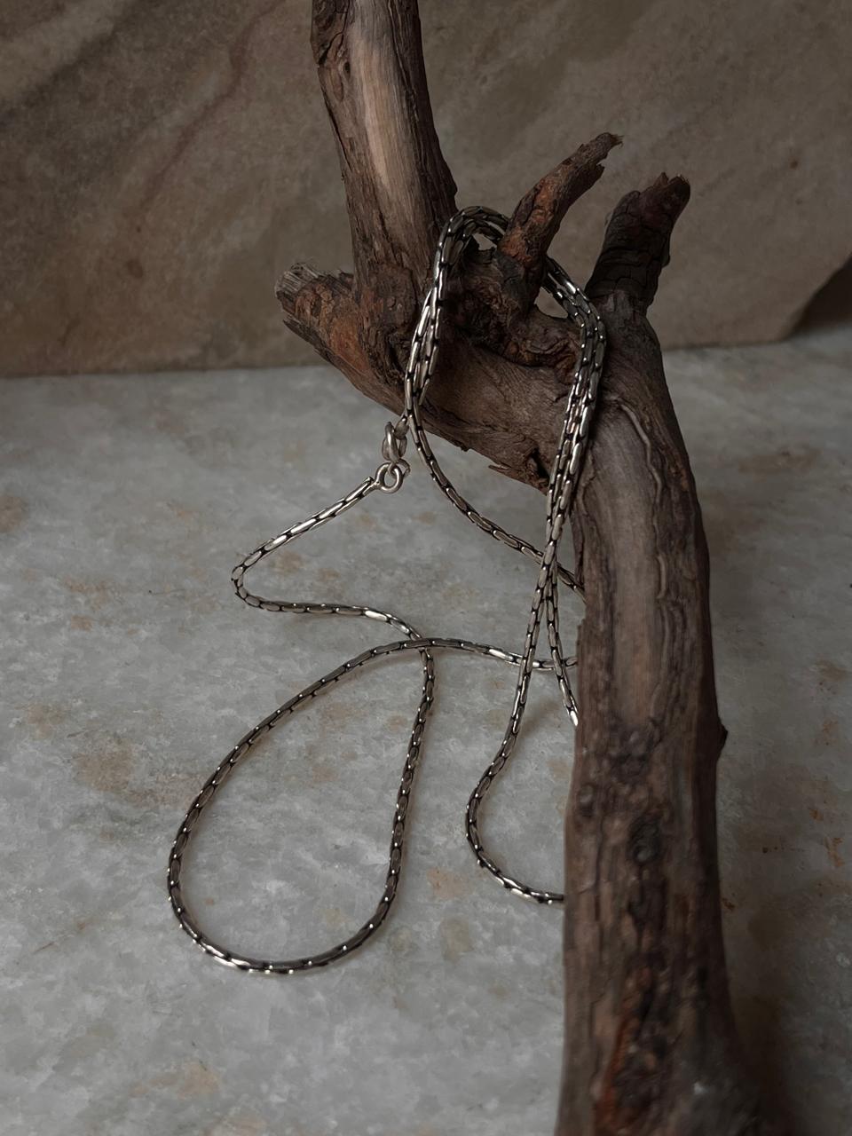 Antique Patterned 925 Sterling Silver Chain