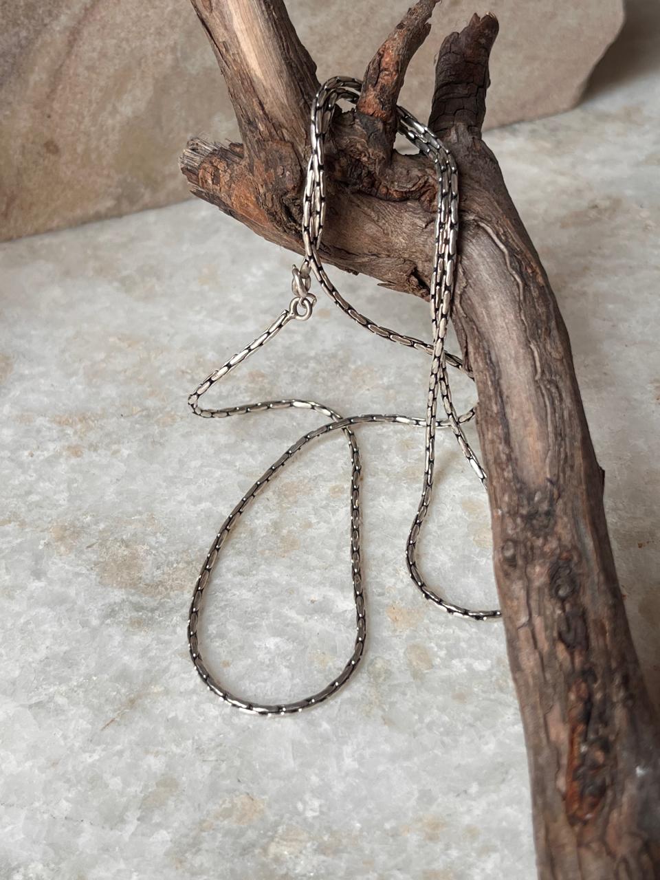 Antique Patterned 925 Sterling Silver Chain