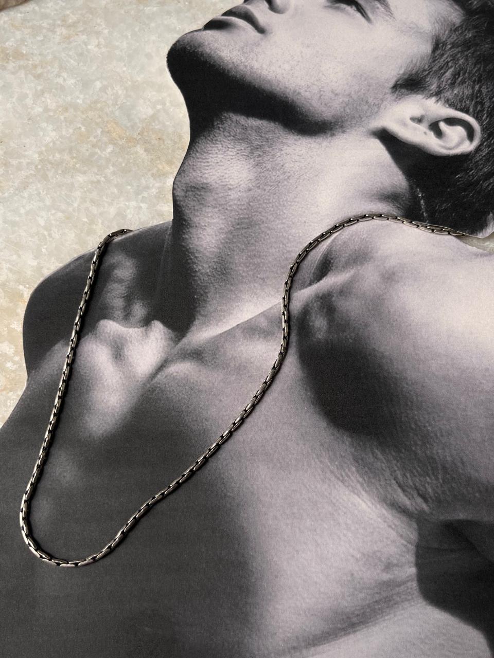 Antique Patterned 925 Sterling Silver Chain