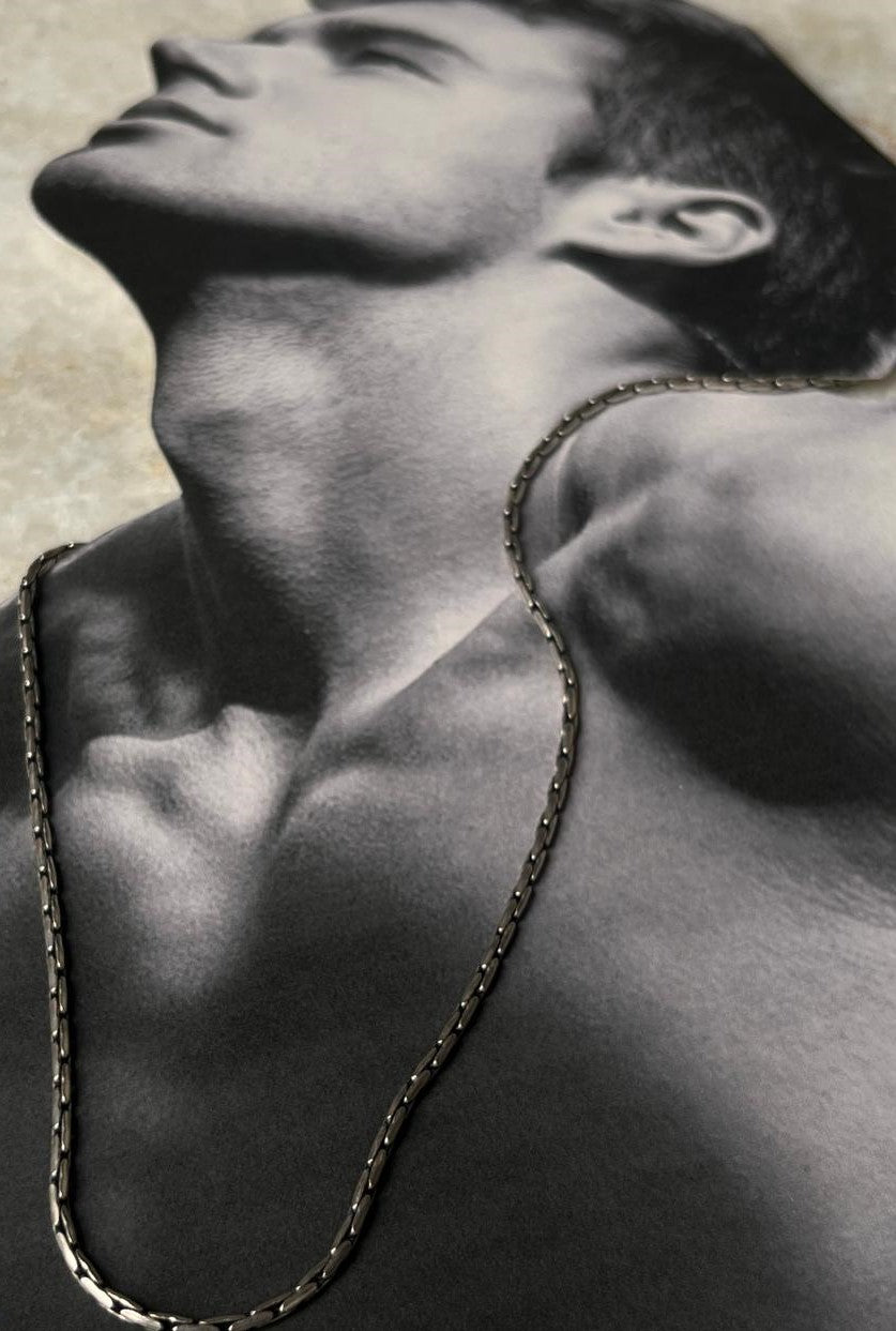 Antique Patterned 925 Sterling Silver Chain