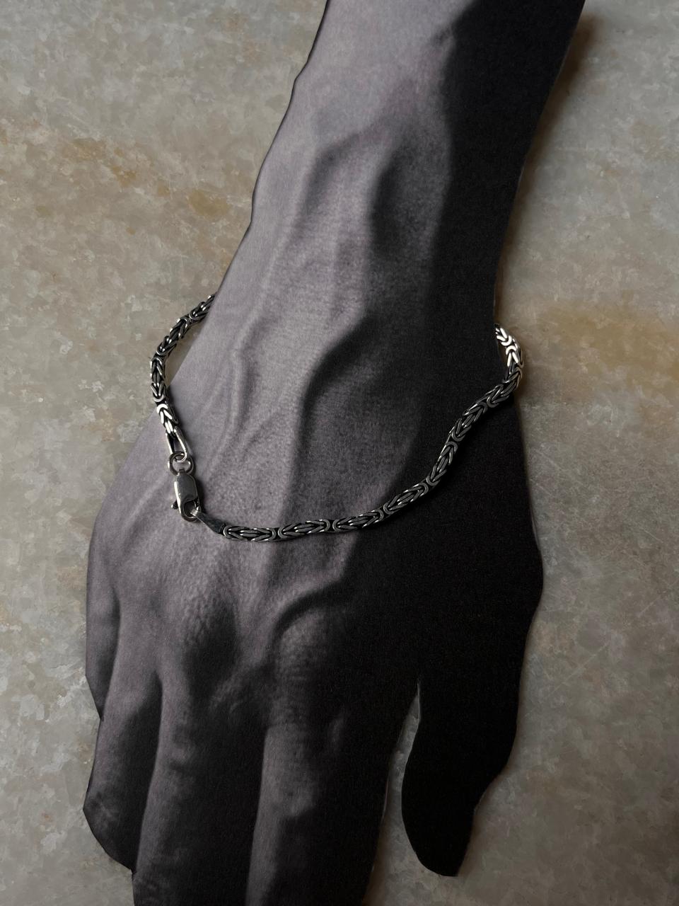 Antique Patterned 925 Sterling Silver Bracelet