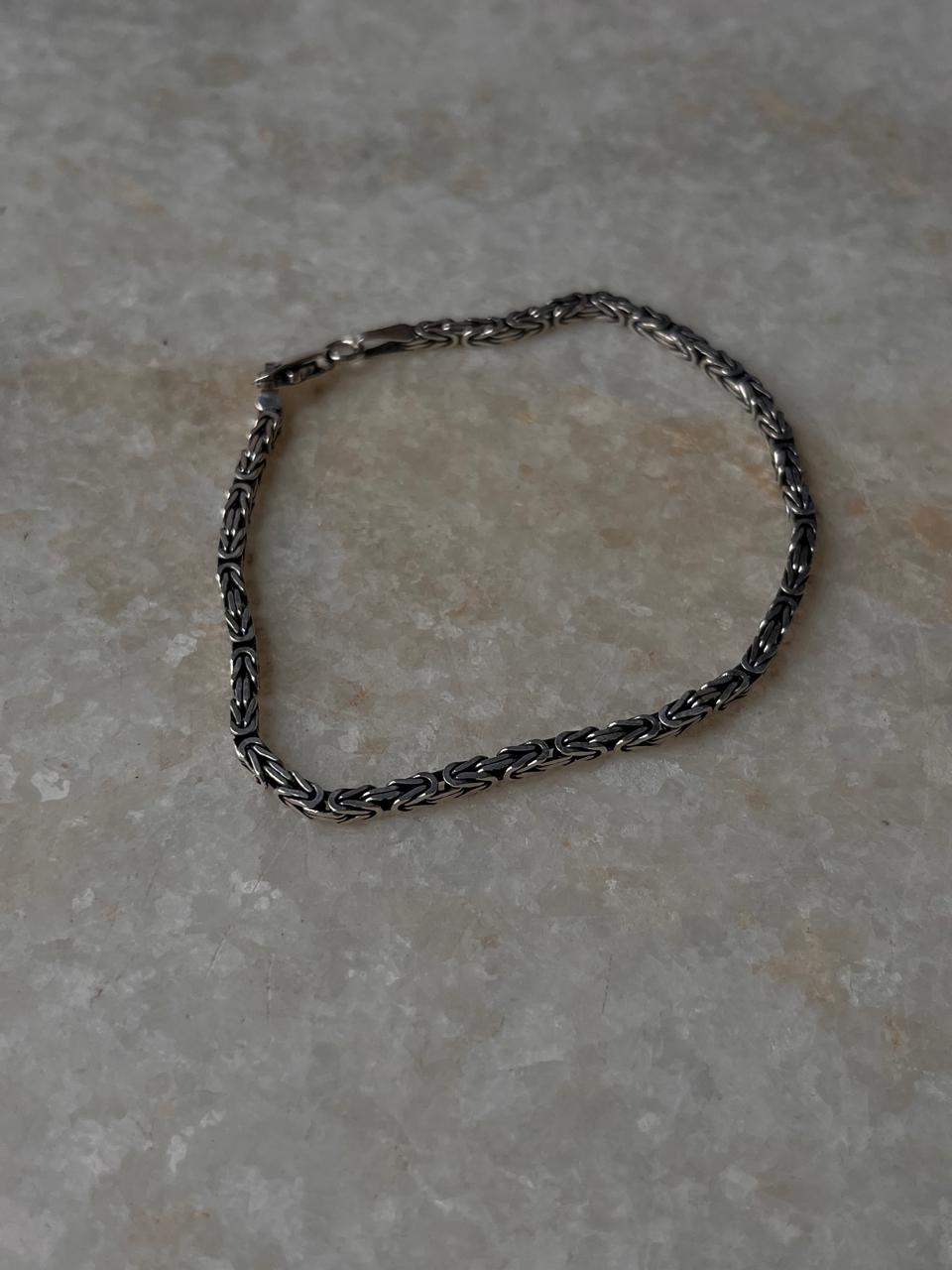 Antique Patterned 925 Sterling Silver Bracelet