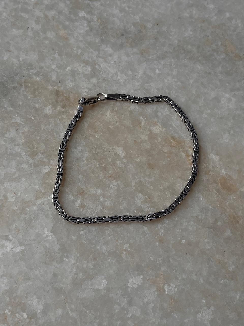 Antique Patterned 925 Sterling Silver Bracelet