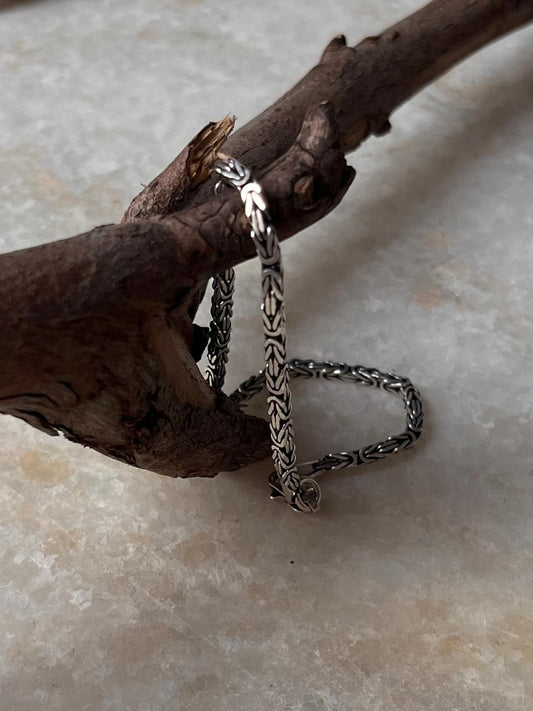 Antique Patterned 925 Sterling Silver Bracelet