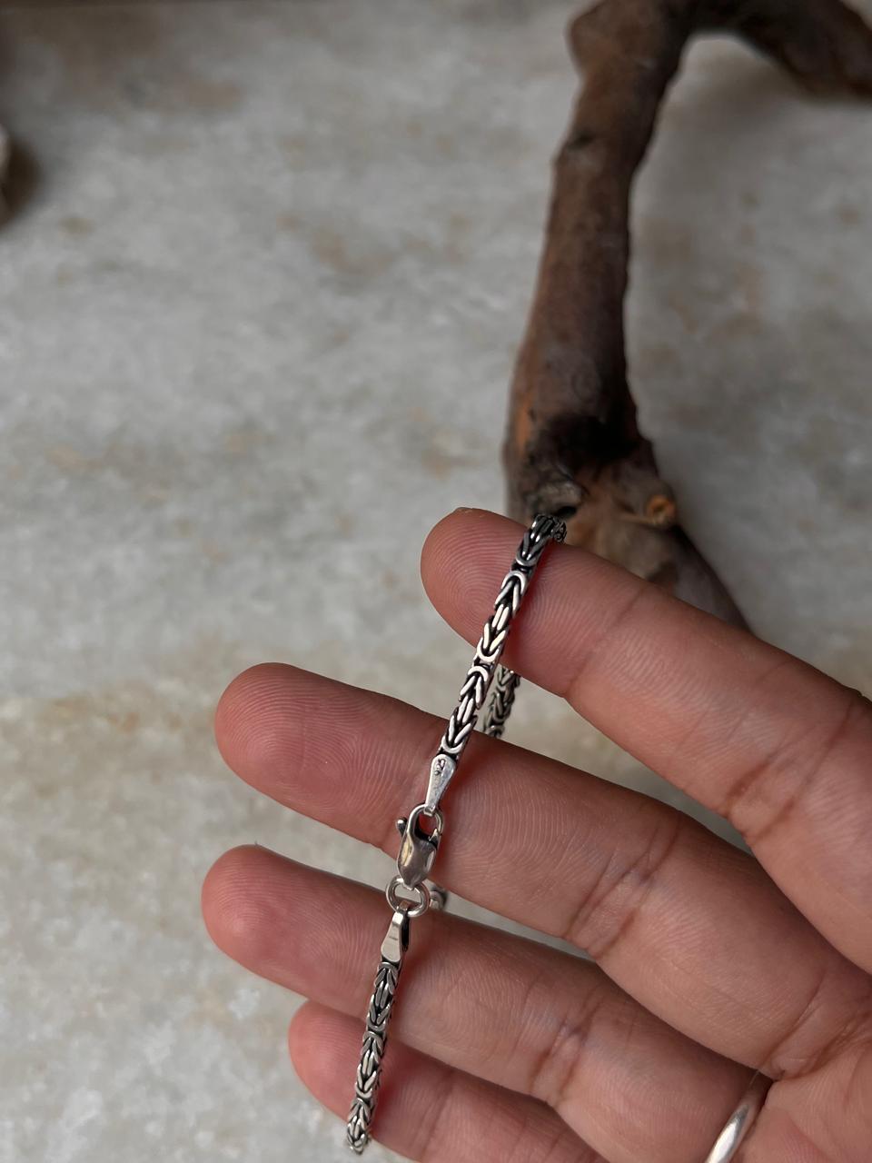 Antique Patterned 925 Sterling Silver Bracelet
