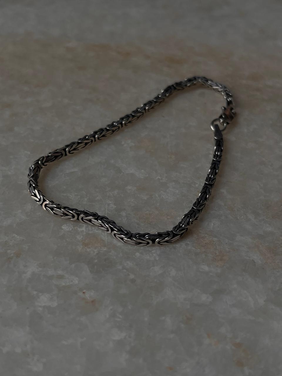 Antique Patterned 925 Sterling Silver Bracelet