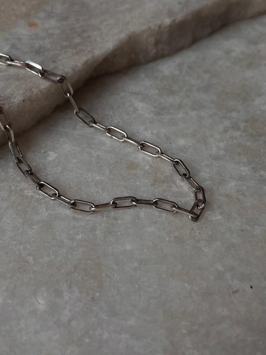 Paper Clip 925 Sterling Silver Unisex Chain