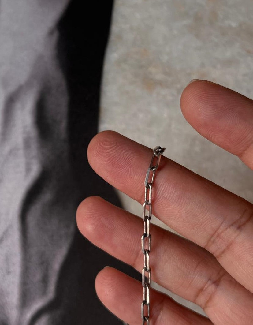 Paper Clip 925 Sterling Silver Bracelet