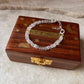 Transparent crystal bracelet with flat quartz beads  