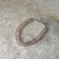 Natural rose quartz bracelet with silver clasp