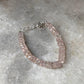 Rose quartz flat crystal bracelet in 925 silver 