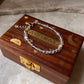Handcrafted 4mm clear quartz and sterling silver bracelet  