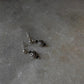 925 silver floral studs with black beads  