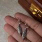 Boho lavender bead silver stud earrings  