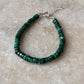 Natural malachite gemstone bracelet in sterling silver  