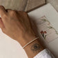 Minimalist freshwater pearl silver lock bracelet