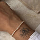 Round shiny freshwater pearl bracelet with silver clasp
