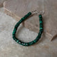 Flat tube malachite bracelet with 925 silver lock
