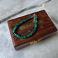 Natural malachite flat tube silver bracelet  