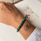  Stackable malachite bracelet with flat tube beads