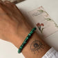 Handcrafted 925 silver bracelet with malachite tubes  