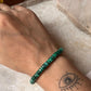 5mm malachite stackable bracelet in 925 sterling silver  