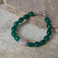 Love & Abundance Rose Quartz & Green Onyx Tumble 925 Sterling Silver Bracelet