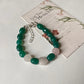 Love & Abundance Rose Quartz Heart & Green Onyx Tumble 925 Sterling Silver Bracelet