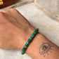 Green malachite tube bead bracelet with silver clasp