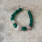 Love & Abundance Rose Quartz Heart & Green Onyx Tumble 925 Sterling Silver Bracelet