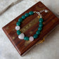 Love & Abundance Rose Quartz Heart & Green Onyx Tumble 925 Sterling Silver Bracelet
