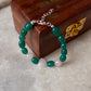 Love & Abundance Rose Quartz Heart & Green Onyx Tumble 925 Sterling Silver Bracelet