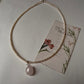Elegant freshwater rice pearl and rose quartz necklace 
