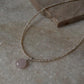 Freshwater pearl and rose quartz charm silver necklace