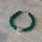 Love & Abundance Rose Quartz & Green Onyx Tumble 925 Sterling Silver Bracelet