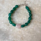 Love & Abundance Rose Quartz & Green Onyx Tumble 925 Sterling Silver Bracelet