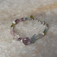 Floral Garden Enchantment- Aquamarine, Peridot, Amethyst, Rose Quartz, Pearl & Clear Quartz Handcrafted 925 Sterling Silver Bracelet