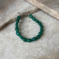 Green onyx crystal bracelet with silver clasp