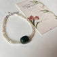 Natural moonstone and aventurine stackable silver bracelet  