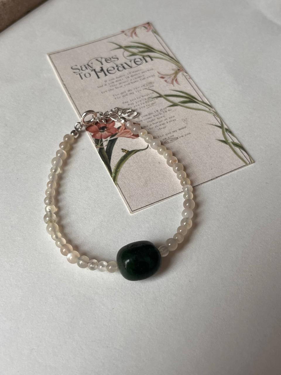 Healing crystal bracelet with moonstone and aventurine  