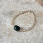 White moonstone and green aventurine silver bracelet  