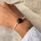Natural moonstone and aventurine stackable silver bracelet  