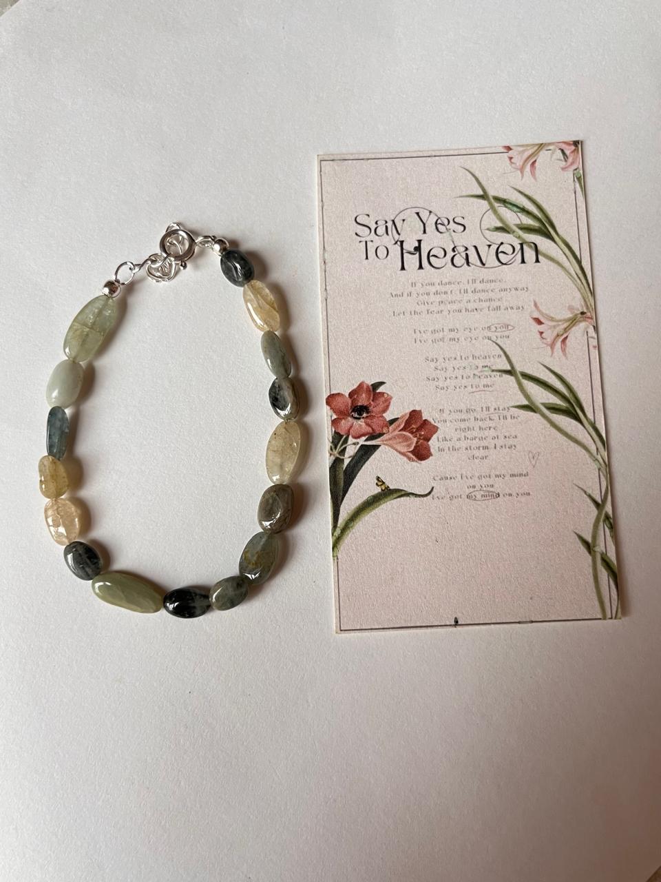 Handmade aquamarine bracelet for healing and style
