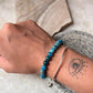 Stretch bracelet with natural blue apatite beads