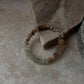Polished fluorite crystal bracelet with sterling silver