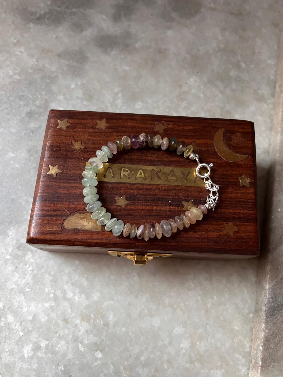 Healing fluorite gemstone bracelet for clarity and balance  