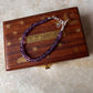 Amethyst Flat 4mm Crystal 925 Sterling Silver Bracelet