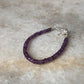 Amethyst Flat 4mm Crystal 925 Sterling Silver Bracelet