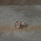 Rose Quartz Oval Plain 925 Sterling Silver Ring
