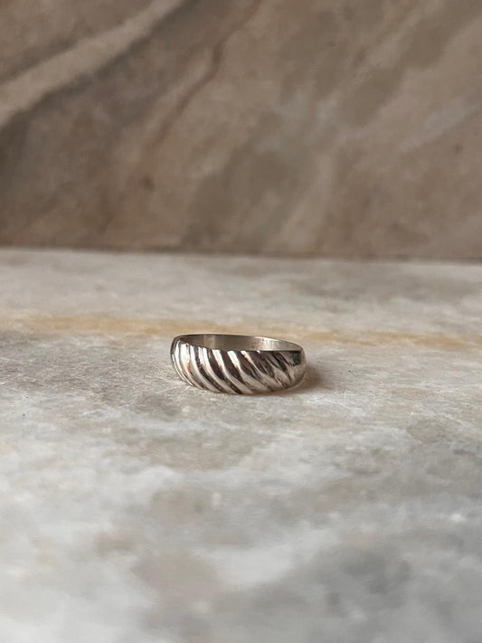 Chunky Croissant Band 925 Sterling Silver Ring